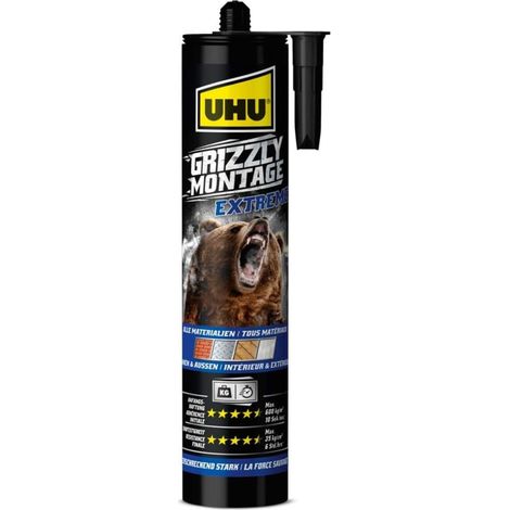 Colle de fixation et montage ultra rapide, ultra forte, prise initiale très élevée, sans solvants, blanche, cartouche 435g (1/3)