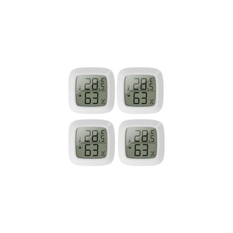 4er-Set Mini-Thermometer für den Innenbereich – Thermometer-Hygrometer für den Innenbereich – mit 10-Sekunden-Schnellaktualisierung – Mini-LCD-Display – für Kinderzimmer, Büro, Schlafzimmer, Gewächsha