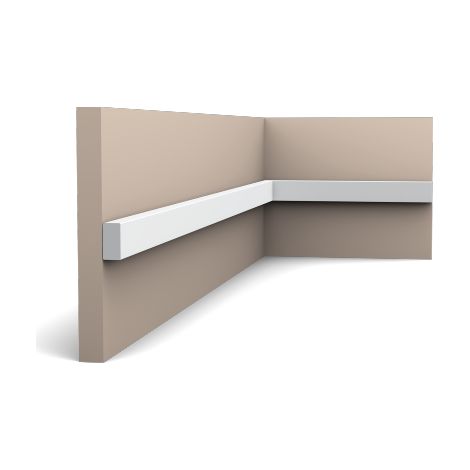 Carton complet de 112 mètres SX194 Plinthe Orac Decor SQUARE - 2 x 1 x200cm (h x p x L) - moulure décorative polymère - rigide ou flexible : rigide - conditionnement : Carton complet (1/3)
