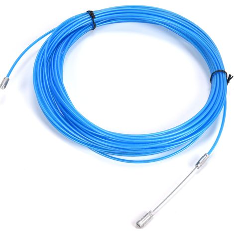 Câble en fil d'acier multifonctionnel, revêtu de plastique anti-oxydation, pour palan, levage et traction, couleur bleue (25 m / 82 pi)