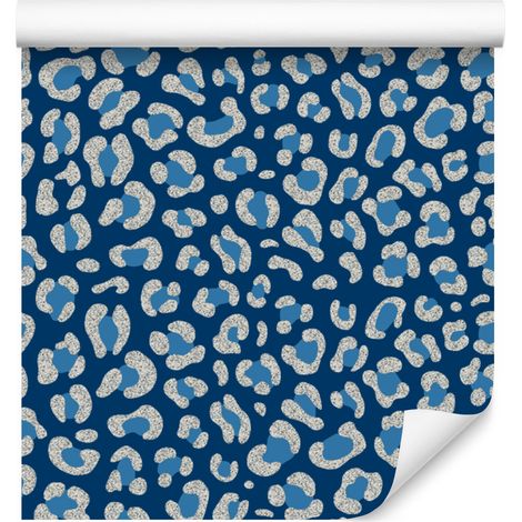 Carta da parati effetto pelle di animale blu, blu e blu navy, 50x1000 cm (1/5)