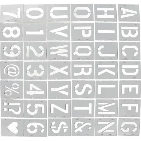Pochoir alphabétique 42 pièces pour créations DIY, peinture aérosol et décorations murales (1/5)