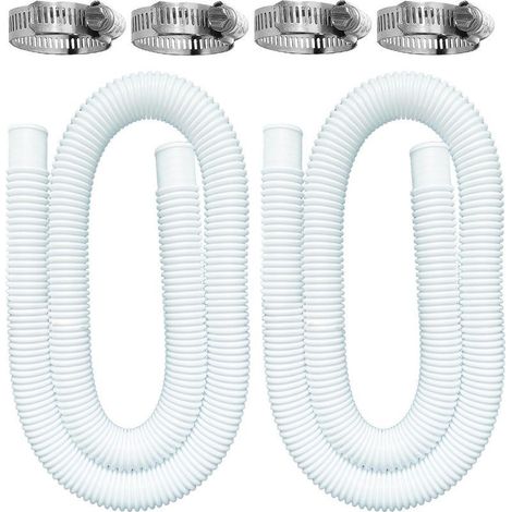 Tuyau pour piscine hors-sol (Lot de 2) — Tuyau pour pompe de filtration, compatible avec les pompes de filtration Intex modèles 607/637, inclut 4 colliers de serrage métalliques. (1/5)