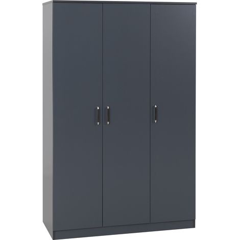 Dakota 3 Door Wardrobe - L48 x W175 x H110 cm - Dark Grey
