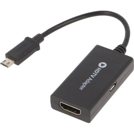 Adaptateur HDMI femelle port USB B micro USB B micro prise male 0.14m - Noir