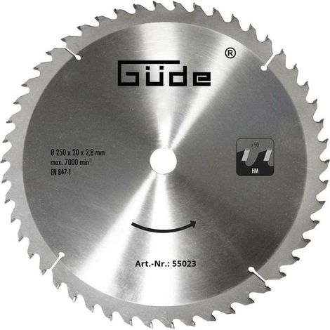 Güde - Hoja de sierra HM, 250x20 mm 55023
