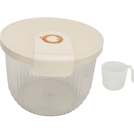 Récipient transparent de stockage de riz, grande capacité, seau hermétique avec couvercle pour cuisine, distributeur de grains, 11 kg (1/5)