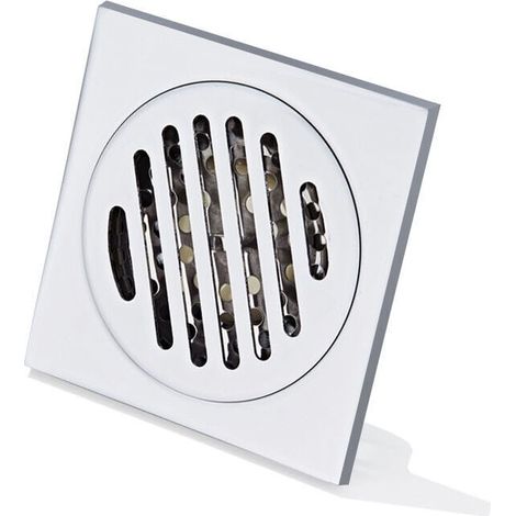 ZVD-Grille Douche Anti Cheveux Siphon De Sol en Acier Inoxydable Épais Drain De Carré Starlight 100 100mm (1/4)