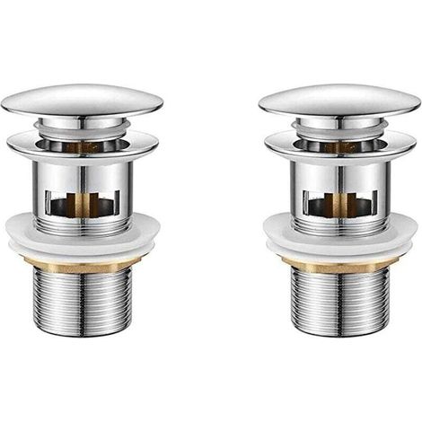 Bathroom drain, Pop-up sink drain, Chrome, Silver (1/4)