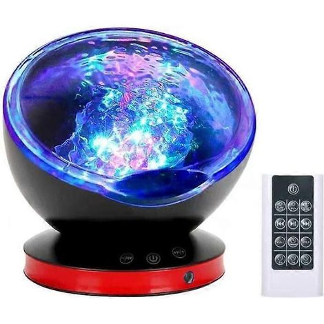 Projecteur lampe océan LED avec modes galaxie dynamiques, lecteur de musique Bluetooth, télécommande et veilleuse.