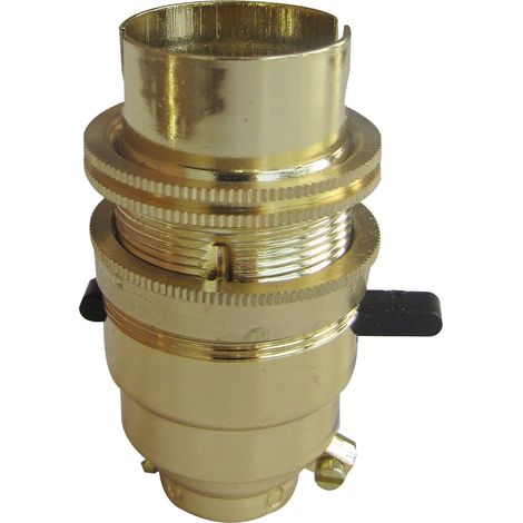 Douille Acier Laitonnée avec Interrupteur Bague B22d Bronze
