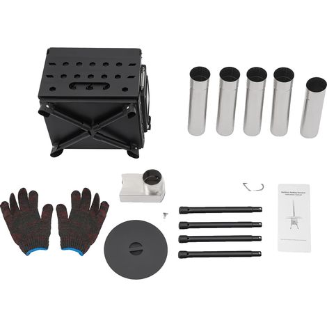 Réchaud de Camping, Acier à Haute Carbone, Efficace pour la Cuisine en Plein Air, noir (1/2)