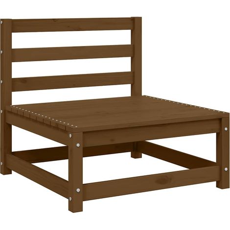 Canapé central de jardin, Canapé d'extérieur, Banc de jardin Marron miel Bois de pin solide MJU6495 (1/5)
