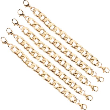 Lot de 5 maillons chaîne en fer métal double tête, accessoire DIY pour coque téléphone et sac fait main (Or) (1/5)
