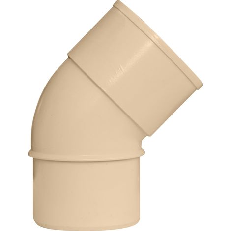 Jardibric – Raccord pour gouttière coude 45° mâle femelle en PVC sable Ø50 – Résistant aux intempéries – Installation rapide et facile (1/2)