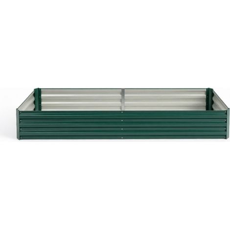 Aiuola rialzata da giardino in acciaio verde scuro 241 x 90,5 x 30 cm (1/5)