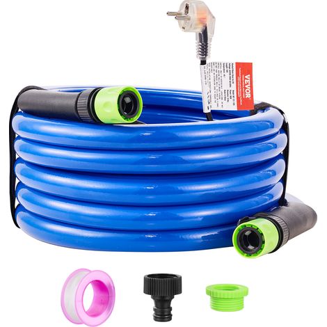 VEVOR 15ft beheizter Wasserschlauch für Wohnmobil, beheizter Trinkwasserschlauch mit Frostschutz bis -45°F, automatisch selbstregulierend, 5/8" ID mit Schnellanschluss-Set, blei- und BPA-frei