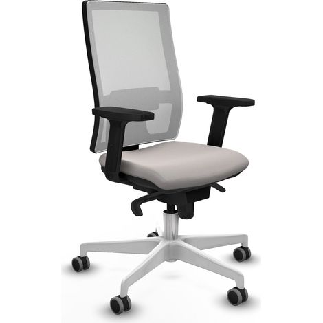 Synchro Ottomane weißes Netz weißes Kunstleder white 2D-Arme weißer Fuß 65mm gummierte Rollen