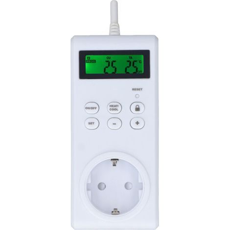 Thermostat sans fil programmable 230 V – Prise intelligente avec régulation automatique de température, compatible UE (1/5)
