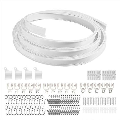Rail de rideau de plafond flexible et pliable, fixation au plafond, 3 m (9,8 pi) (1/5)