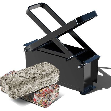 Papierbrikettpresse aus Stahl, manuelle Recycling-Papierpresse, Brikett- und Papierholzformer für Heizöfen, Schwarz (1/5)