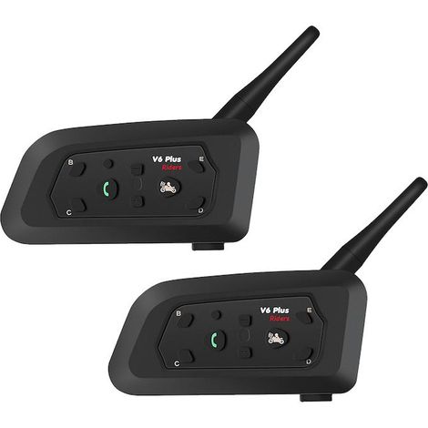 Talkie-walkie Bluetooth pour moto Cozevdnt V6 Pro, kit de 2 pièces, portée de transmission de 1200 m, étanche, avec fonction de réduction du bruit (1/5)