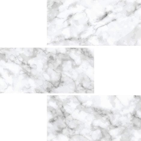 Marble Brick White Grey Backsplash Tiles Peel & Stick 4pcs Home Wall Stickers (1/3)