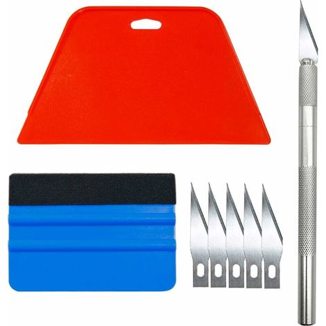 Kit Covering Outils de Film de Fenêtre de Voiture de Vinyle,Raclette pour Pose Adhesif,avec Squeegee au Silicone,avec Couteau Universel et des Lames sunflower (1/2)
