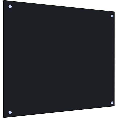 Bonnevie – Dosseret de cuisine noir 70 x 60 cm en verre trempé – Protection anti-éclaboussures – Résistant à la chaleur et aux rayures (1/5)