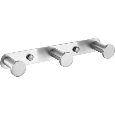 Stainless Steel Towel Hook, Robe Wall Mount, Coat Drilling, Door Silver 3 (1/4)