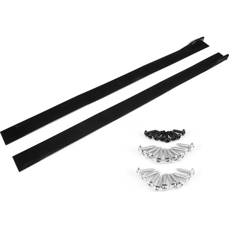 1 Paar Auto-Seitenschwellerverlängerung  Rocker-Panel-Splitter  glänzend schwarz  2 m  universell (1/4)