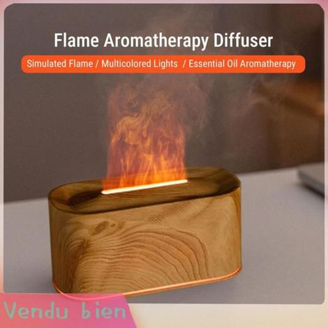 Garosa diffuseur d'aromathérapie à flamme Diffuseur d'huiles essentielles à flamme 220ml, linge parfum Grain de bois clair (1/4)