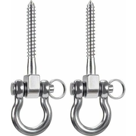 pieces 900KG capacity 304 heavy-duty stainless steel ceiling hooks, swing hooks, hanging hooks with screws for wooden yoga chair, punching bag, hammock, armchair (1/5)
