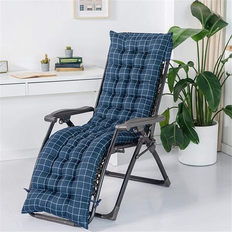 Coussin de Chaise Longue de Patio, Coussins de Chaise Longue d'intérieur/extérieur Coussin de canapé de Chaise à Bascule, Coussin de Banc de balançoire de Chaise (Blue,48x155cm) (1/5)