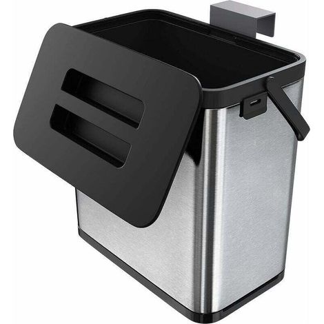 Poub de cuisine, poub, murale pour porte de placard, poub suspendue en acier inoxydable anti-empreintes digitales (3L) (1/5)