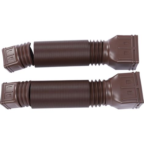 2 kits de rallonge de descente de gouttière flexible 53 à 147 cm tuyau d'évacuation pour usage résidentiel marron (1/5)