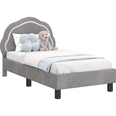 Maison Exclusive - Kinderbettgestell mit Kopfteil Hellgrau 70 x 1