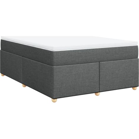 Maison Exclusive - Cama box spring con colchón tela gris oscuro 1 (1/5)