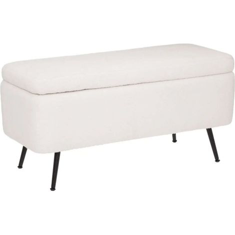 Banc & Coffre de Rangement "Aurora" 100cm Blanc (1/5)