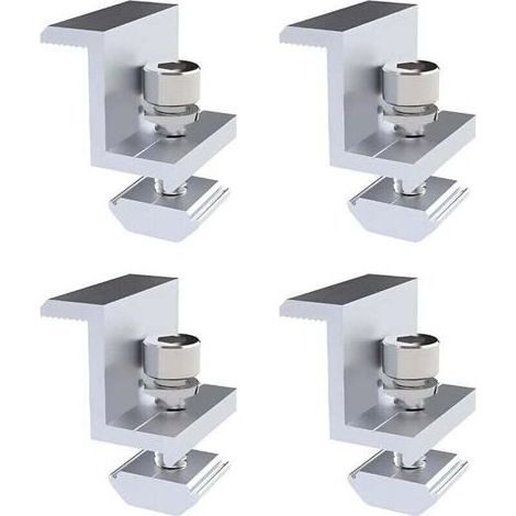 Paquet de 4 supports de panneau solaire, pince d'extrémité de 30 mm, support de panneau solaire, support Z, pince réglable, support de panneau solaire photovoltaïque photovoltaïque (1/5)