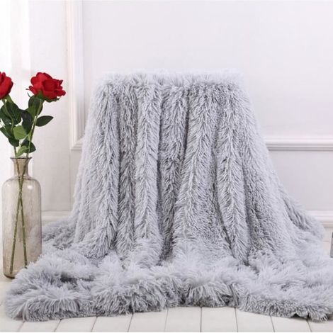 1 pièce Couverture en velours, polaire super douce, velours de corail gris, 160 x 200 cm, pour enfants et adulte