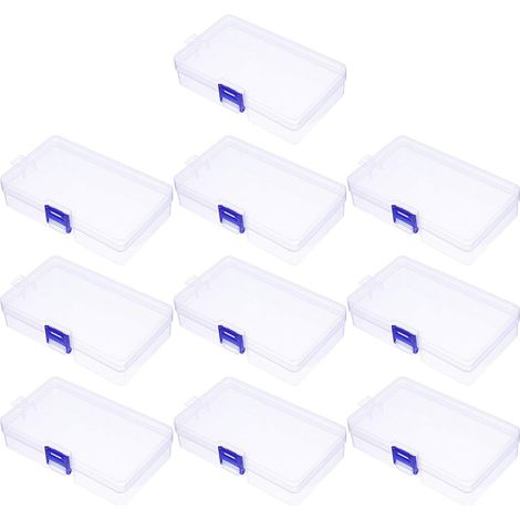 Transparente Aufbewahrungsboxen aus Kunststoff, praktischer Organizer, 10er-Set, schlichtes Design, für Ohrringe, Büro oder Schlafzimmer (1/5)