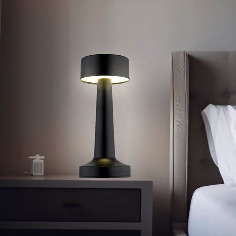 Tischlampe Tischleuchte Schlafzimmerlampe Wohnzimmerleuchte, Metall Kunststoff, Akku dimmbar CCT Schaltung, 1,2W 65Lm 2700K 4000K 6500K, H 21 cm
