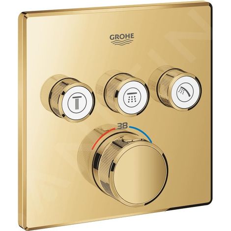 Grohe Grohtherm SmartControl - Mitigeur thermostatique encastré, 3 sorties, Cool Sunrise 29126GL0
