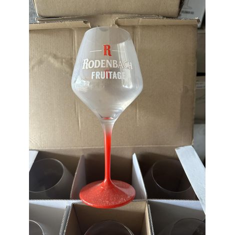 Lot de 6 verres à bière Rodenbach - 25 cl - Pied rouge - Neufs