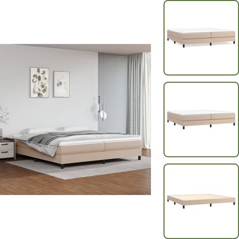 Bettgestell Cappuccino-Braun 200x200 cm Kunstleder - Betten - Bettgestelle - Doppelbett - Kunstlederbett - Boxspringbetten (1/5)