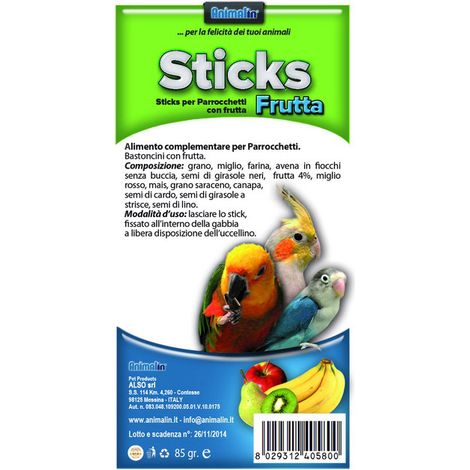 STICKS PARROCCHETTI FRUTTA GR. 85 (1/3)