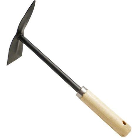 Houes de Jardin Pioche en métal en Bois, pioche en Acier au Carbone - Robuste pour ameublir Le Sol, désherber et Creuser la Preuve de la Rouille-Chrom (1/5)