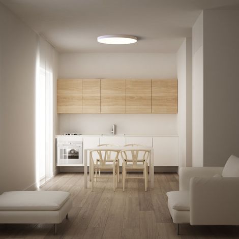 Grand Plafonnier fin blanc led Turin D50 (1/4)