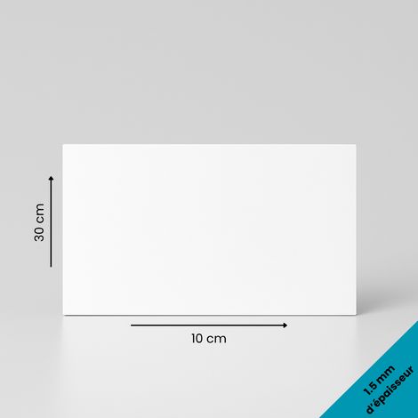 Plaque plastique PVC blanc rigide 1,5 mm - Format 300 x 100 mm - Panneau à la découpe